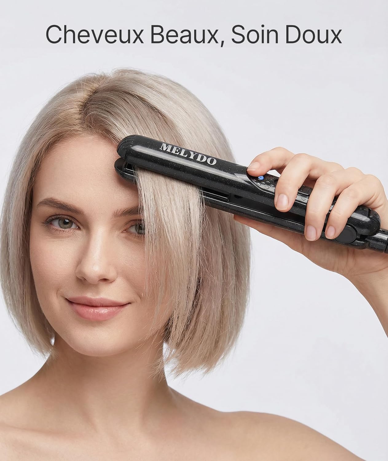 Mini lisseur cheveux courts - portable céramique 210°C, double tension, chauffage rapide