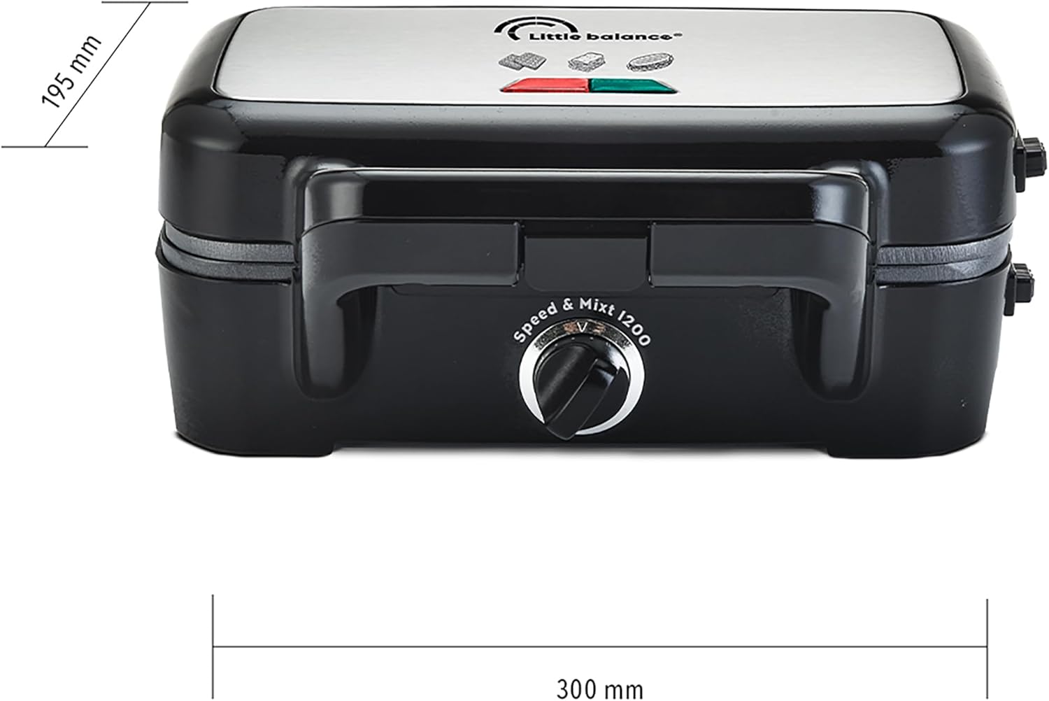 Little Balance - Speedn Mixt inox/noir - 1200W, gaufrier gril 2en1, plaques amovibles - 8368