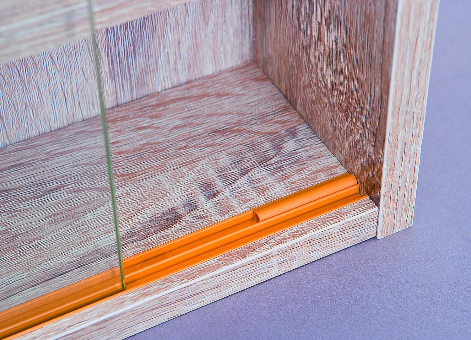 Inter Link - vitrine murale chêne 80x60x9.5 cm, 5 compartiments