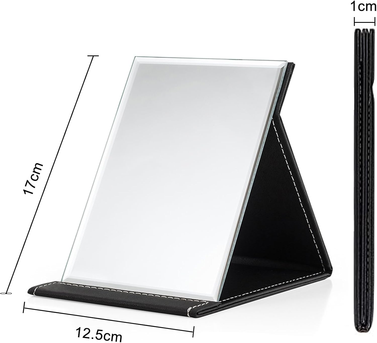 Nutabevr - miroir pliable 12.5x17cm, compact HD, PU, voyage