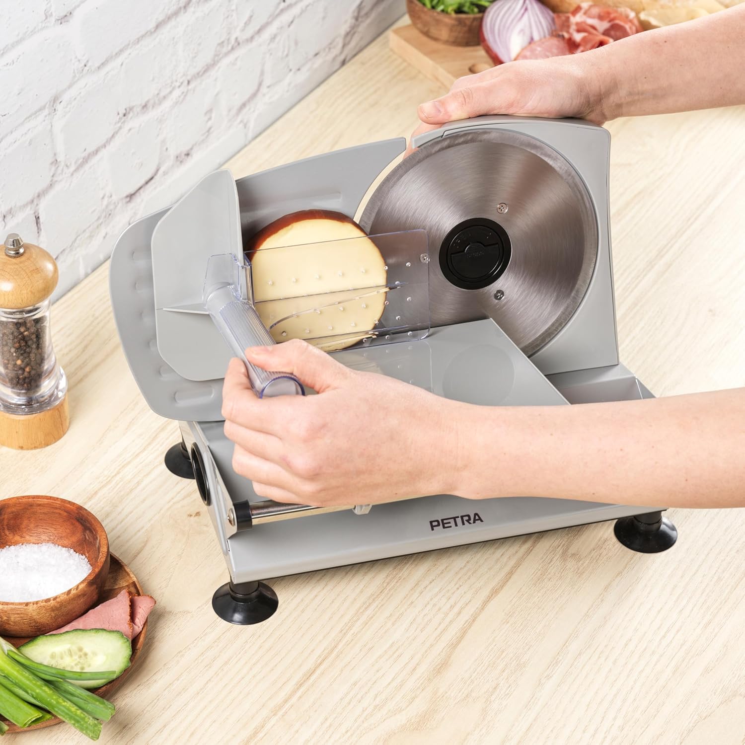 Petra - trancheuse électrique - 170mm, 1-15mm réglable, 3 lames inox