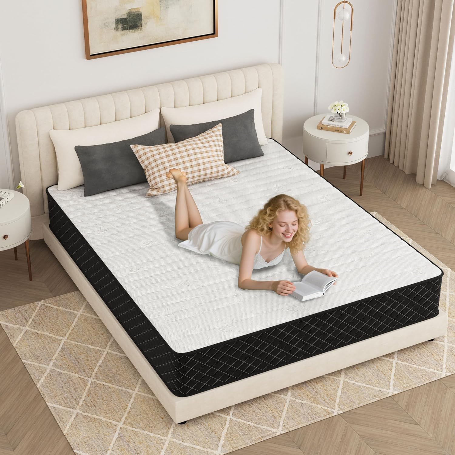 PurrJoys - Matelas 80x200 cm - ressorts ensachés, 7 zones, Oeko-TEX, 25 cm