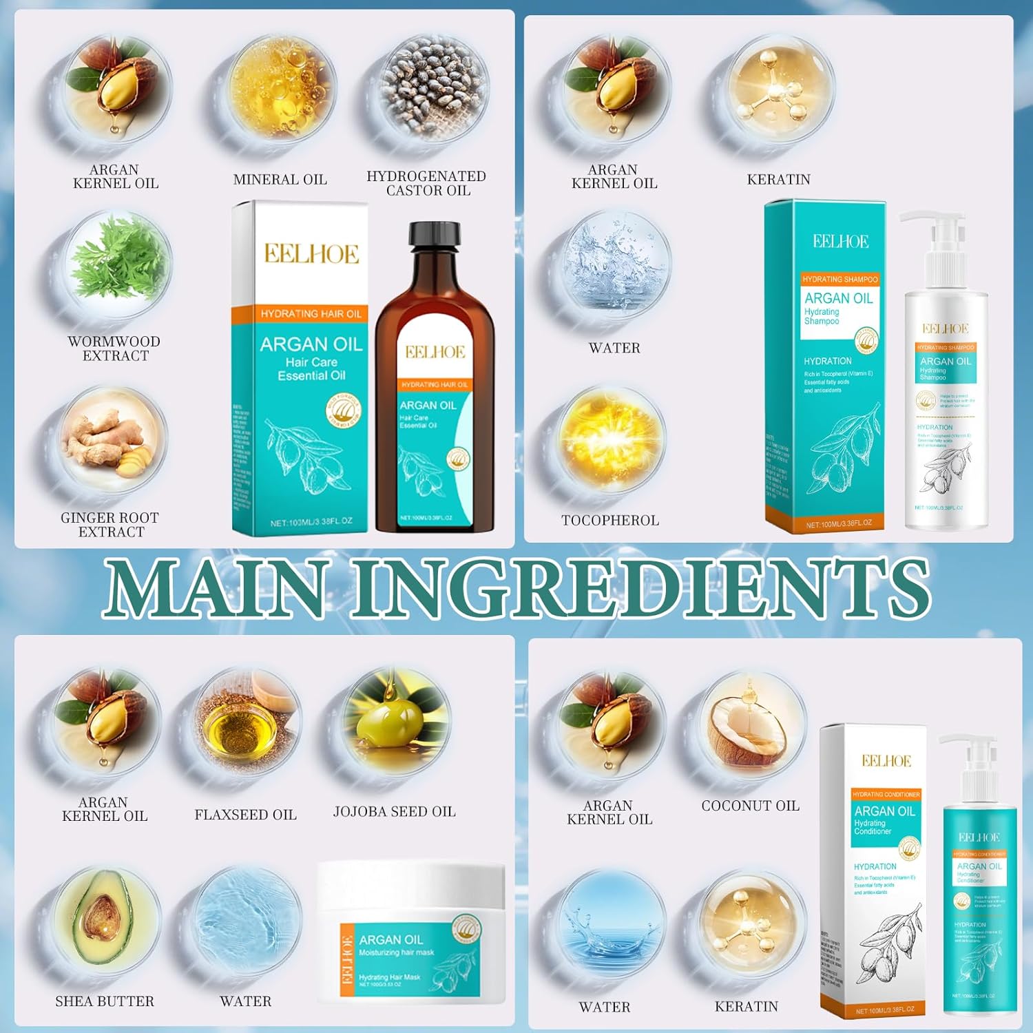 Moroccanoil - Argan Oil - Shampooing & Après-Shampoing - Soin cheveux secs et abîmés