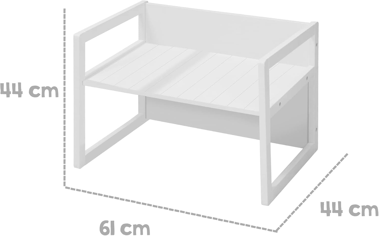 roba - Ensemble Table et Chaise enfant, 3 hauteurs, blanc, style campagne