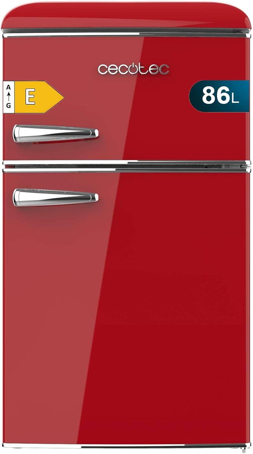 Cecotec - Bolero CoolMarket 2D Origin - 86L - No Frost, LED, classe E, Red, contrôle de température